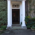 Picture showing the front door of The Old Vicarage Bed and Breakfast accommodation in Great Thurlow near Newmarket.